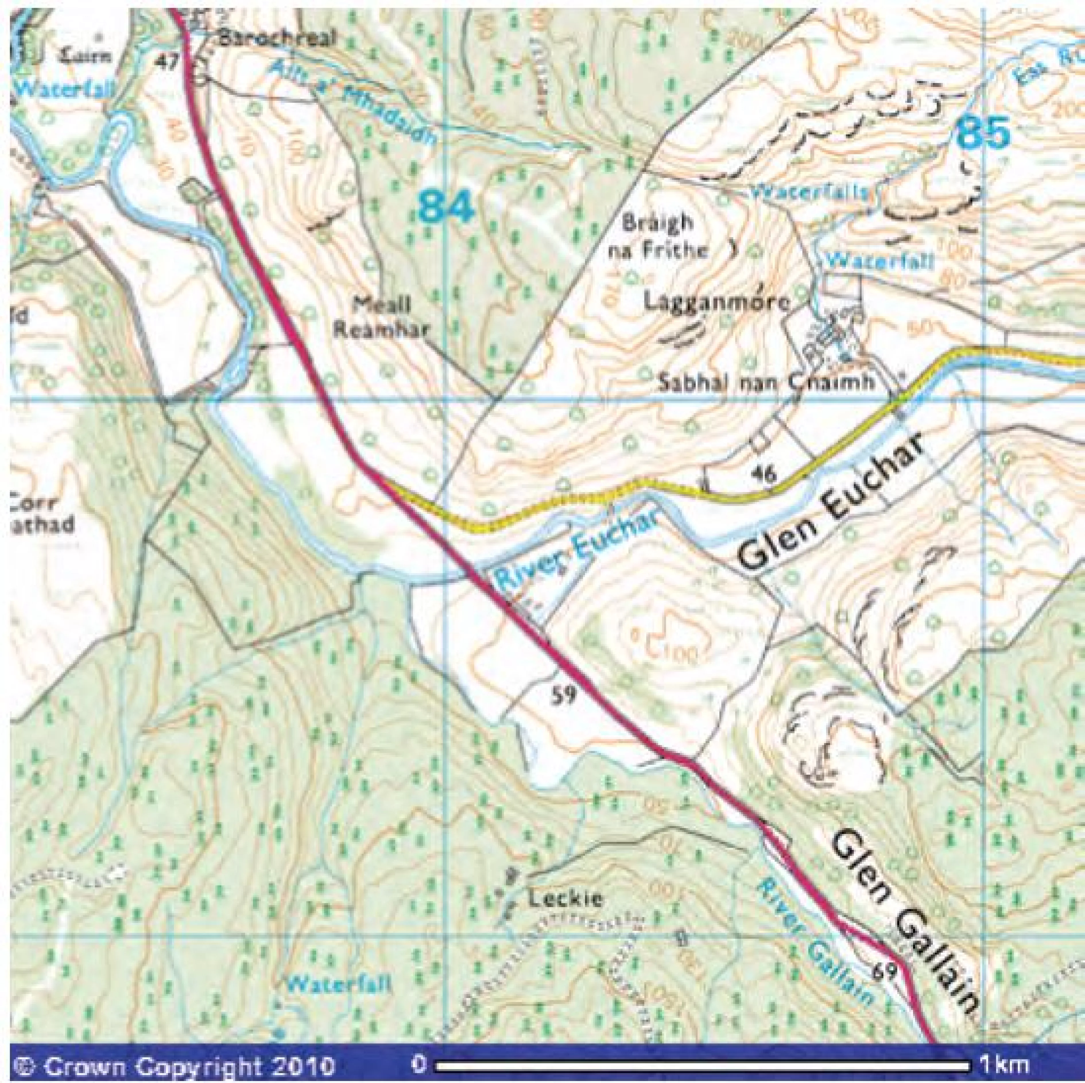 Lagganmore OS (Ordnance Survey) map
