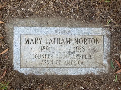 Mrs. Mary Latham Norton, Grave Marker Location