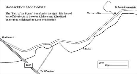 Barn of Bones Massacre of Lagganmore Site Map