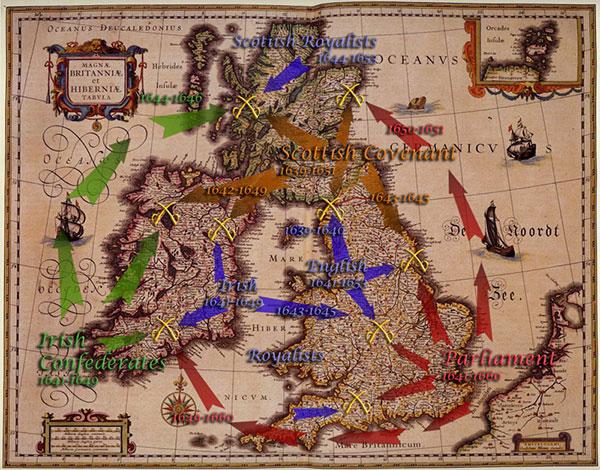 Wars of the Three Kingdoms British Civil Wars Map