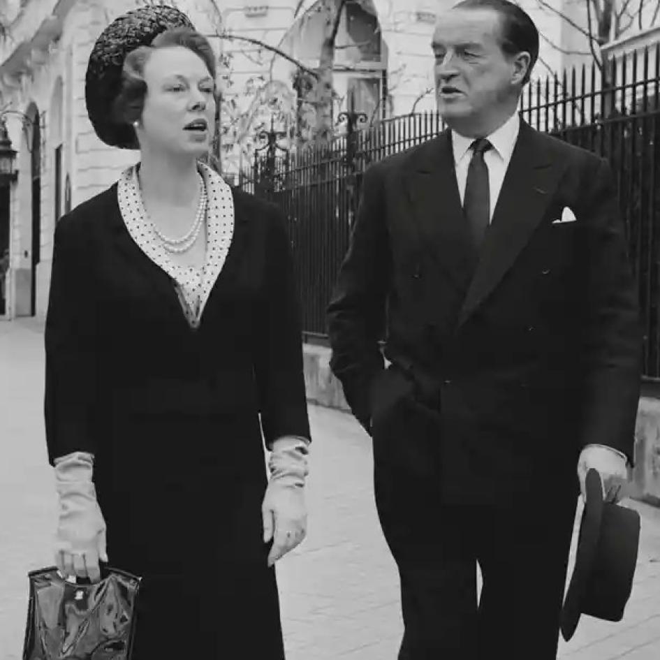 Ian Campbell, 11th Duke of Argyll with his fourth wife Mathilda, Madrid, 1964